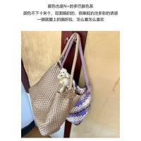 Diseño de nicho bolsa tejida a mano bolsa de mano de gran capacidad casual viento perezoso solo hombro axilas bolsa de cubo - details 4