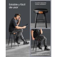 Juego de 2 Taburetes de Bar Taburetes de Cocina, Taburetes de Desayuno, Cuero Sintético con Costuras 76,2 cm de Alto, Silla Comedor, Fácil Montaje, Negro - details 28