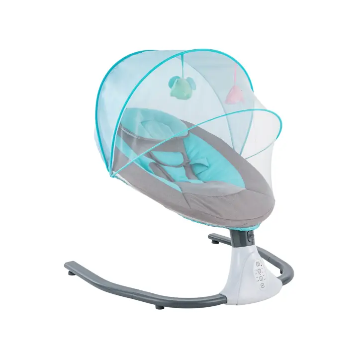Balancín para bebé, electrónico, mecedora Bluetooth, columpio para música USB y juguetes para 0-12meses, 3-12kg - 1