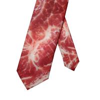 Corbata con diseño de estilo de carne de 8cm, corbata ajustable estrecha con estampado de comida caliente, corbata interesante atada a mano con estampado de comida de carne, camisa para hombre - details 5