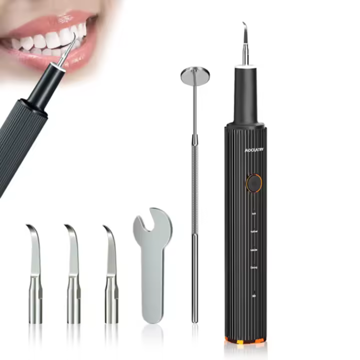 MOCEMTRY Kit de Limpieza Dental, cuidado en el hogar, cabezales 4 modos de placa, sarro, manchas, apto para niños y adultos, USB - 1