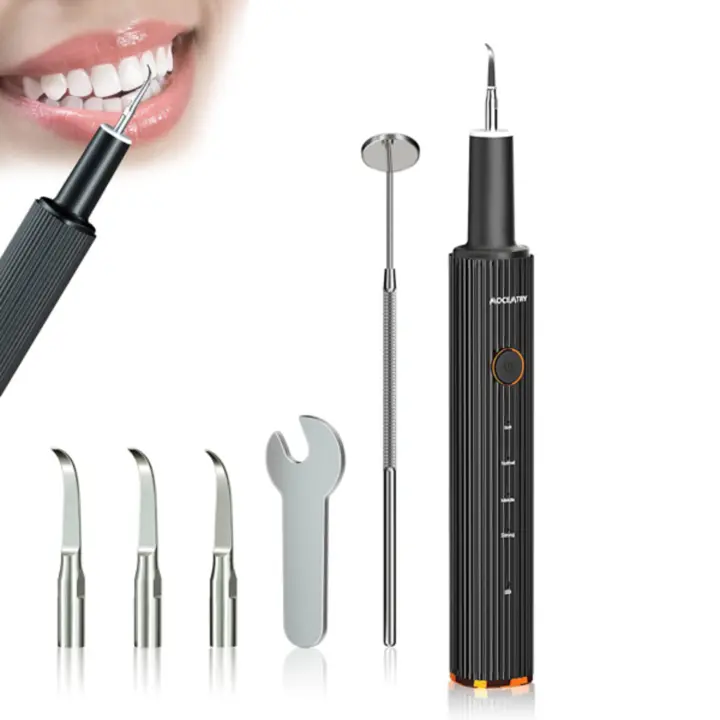 MOCEMTRY Kit de Limpieza Dental, cuidado en el hogar, cabezales 4 modos de placa, sarro, manchas, apto para niños y adultos, USB - 1