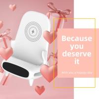 Cargador Inalámbrico, 15W Qi rápido cargador inalámbrico de pie con amplificador de sonido de diseño, regalo único para él, su padre, esposo, novio (sin adaptador de CA) - details 5
