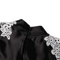 Vestido de talla grande 5XL VONDA para mujer 2024, vestido informal de cuello alto, Maxi bata A-e elegante Vintage de Color sólido, Vestidos de manga larga - details 8