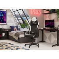 Gaming Profesional, reposabrazos ajustables 2D, pistón clase 4, giratoria, mecanismo de mariposa, cojín lumbar y cervical, color negro/blanco/azul - details 23