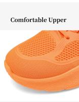 Zapatillas de correr con plataforma para hombre Zapatillas naranjas transpirables de punto informales a la moda Zapatos antideslizantes para deportes al aire libre - details 6
