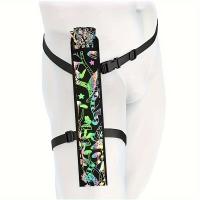 Abanico plegable grande con purpurina y funda, diseño vibrante en azul, verde y amarillo para raves, Halloween, festivales y fiestas, accesorio de fiesta unisex para actuaciones de EDM, burlesco y drag queen, accesorio para eventos EDM |   Diseño de venti - details 3