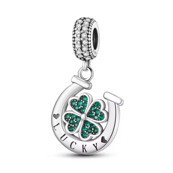 LAZA de Plata de Ley 925 de herradura de Plata cuatro de hoja de trébol-Colgante abalorios para collares pulseras de la joyería para las mujeres, regalo de aniversario - 1