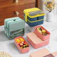 Fiambrera de 1800ML Tupper Segura para Microondas, Impermeable, Portátil con 4 Compartimentos y Cubiertas Ideal para el Colegio - details 2