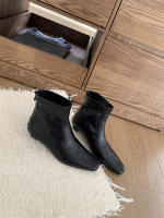 Versión coreana de versátil tubo corto botas delgadas nueva con falda botas cortas de tacón grueso zapatos franceses de mujer - details 3