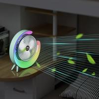Xiaomi-ventilador portátil recargable por USB, dispositivo eléctrico con LED, 7 colores, 180 ° , ajustable, 3 velocidades, para verano - details 4