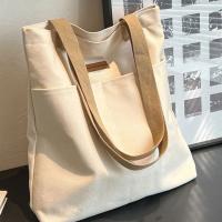 Bolso de mano de hilo de coser para mujer, bolsa de compras de lona que combina con todo, gran capacidad, a la moda - details 1