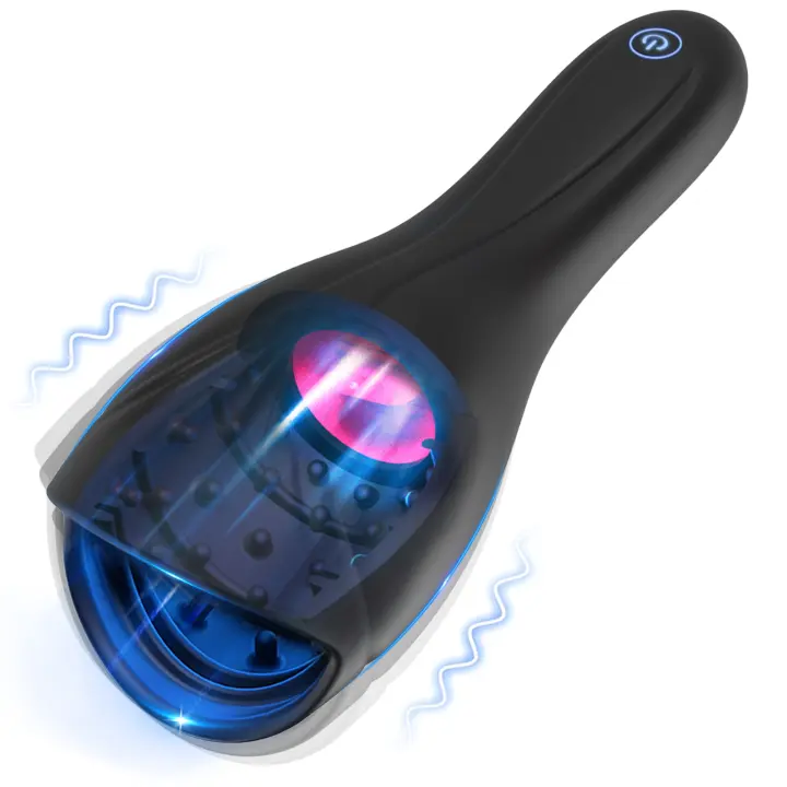 Entrenador de glande sexual para hombre, masturbador masculino, vibrador de estimulación del glande, masajeador de pene, entrenador retardante, Juguetes sexuales - 1