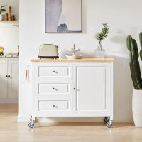 FKW47-W Carrito de Servir Carrito Auxiliar Cocina estantería de Cocina Carrito de Cocina móvil 100 x 92 x 45 cm Blanco ES - details 19