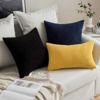 Juego de 2 Fundas suaves granuladas para Cojines Protectores, decoración sólida cuadrada, Almohada de Lanzamiento Poliéster - details 19