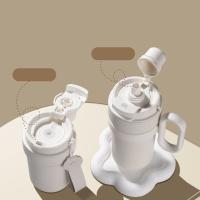 Taza térmica de doble bebida con gradiente, taza aislada al vacío de acero inoxidable de gran capacidad con tapa, Taza de Café Termo - details 14