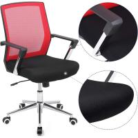 giratoria de Oficina, Altura Ajustable, Metal, Rojo, 6155102 - details 1