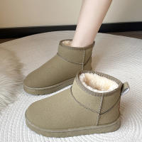 Botas de nieve de ante de vaca para mujer, botines cálidos con felpa gruesa, para clima frío, novedad de invierno, 2023 - details 18