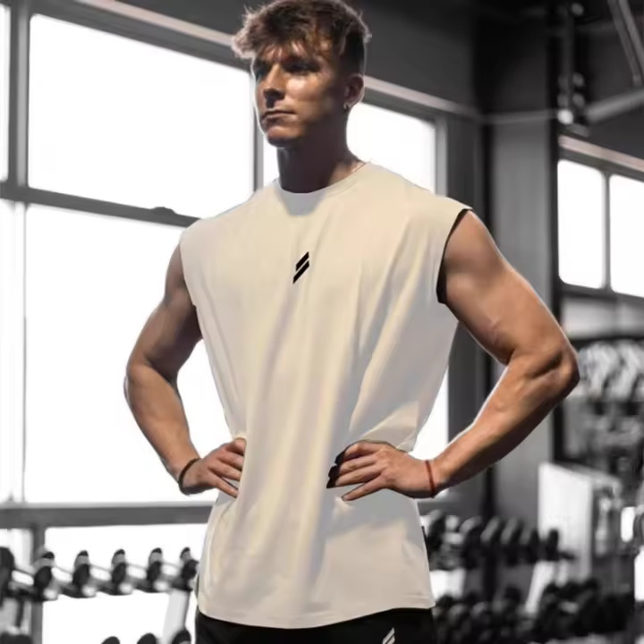 Camiseta de entrenamiento sin mangas para hombre, verano, fitness, transpirable, ajuste suave, secado rápido, ropa deportiva - 1