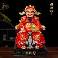 Wen Caishen, estatua de Buda, regalo para el hogar, tienda de riqueza, apertura de empresa, pintura colorida, adorno auspicioso del Dios de la riqueza, - details 1