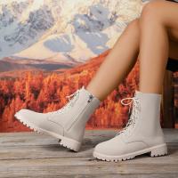 2025 nuevo otoño e invierno botas Martin de gran tamaño de tacón grueso botas finas británicas botas cortas con cordones de suela gruesa para mujer niños. - details 1