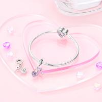 Llave de compañero perfecta de Plata de Ley 925 con colgante de cerradura, cuentas compatibles con pulsera Original Pandora, abalorios, regalo de joyería para mujer - details 3