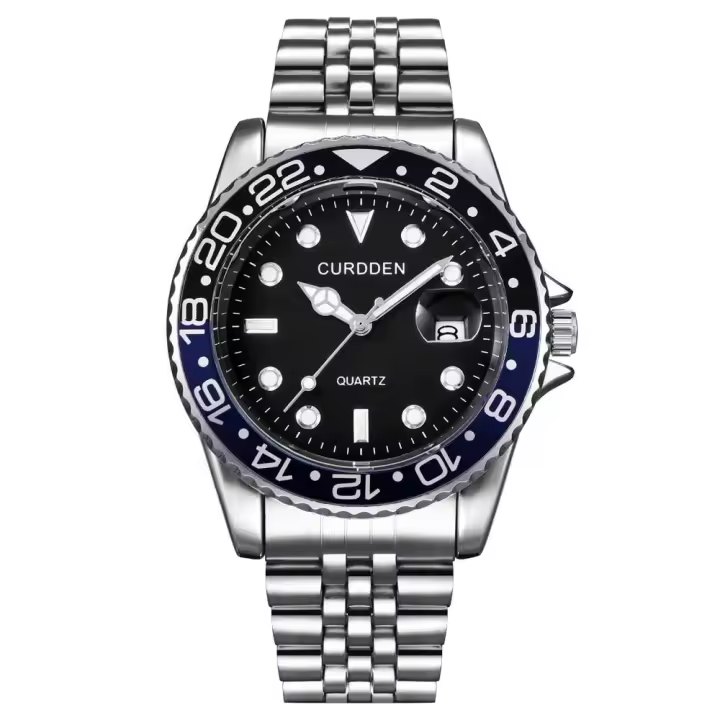 Relojes de marca famosa de lujo para hombres, relojes de cuarzo con calendario informal y banda de acero inoxidable a la moda para estudiantes y niños, relojes masculinos verdes 2024 - 1