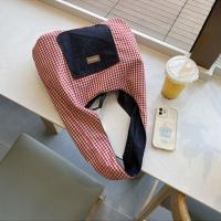 Bolso de tela de doble cara a cuadros, chaleco vaquero, estilo coreano, bolso de hombro vaquero Retro, bolso de mano de gran capacidad, bandolera Bohemia - details 8