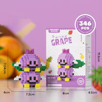 Fruit figurine mini particle trendy play fruit happy food set creative desktop decoration with building blocks - details 5