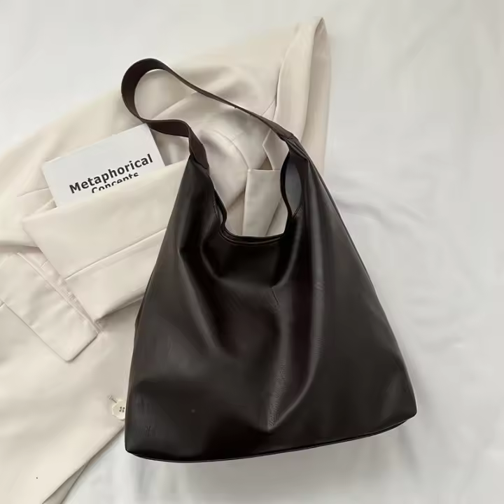 Vintage de gran capacidad versátil Ins versión coreana textura de desplazamiento bolso de hombro único para mujeres 2023 otoño e invierno nuevo bolso de mano - 1