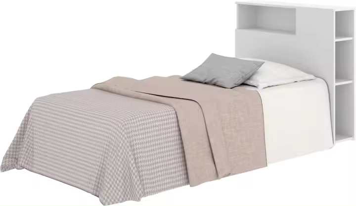 Cabecero con estantes para cama de 90 - BLANCO - 96 x 23,4 x 99 - 1