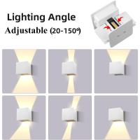 Aplique Pared Exterior, 12W Impermeable IP65 Lampara de pared Interior Exterior Luz Cálida 3000K 1000 lm Ángulo ajustable Lámpara Pared Blanco para Porche Salón Dormitorio - details 37
