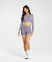 Pantalones cortos sin costuras para mujer, ropa de medio pantalón suave para Fitness, Yoga, gimnasio, correr y bicicleta, novedad - details 20