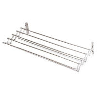 Perchero de Secado de Ropa de Acero Inoxidable Plegable 5 Barras Retráctiles para Lavandería/Baño - details 9