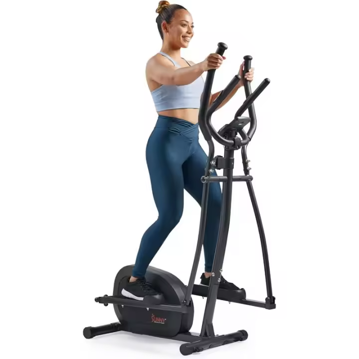 Sunny Health & Fiess Ejercitador elíptico vertical inteligente 2 en 1 para todo el cuerpo con sensores de pulso, entrenamiento cardiovascular cruzado en casa - 1