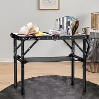 Mesa de Camping Plegable Portátil 60x40x25.4/49/67cm Altura Ajustable Impermeable Negro - details 28