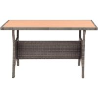 Mesa de Jardín Patio Terraza Balcón Salón Sala de Estar Muebles Mobiliario Soporte Exterior Cocina Ratán Sintético Negro 120x70x66 cm - details 13