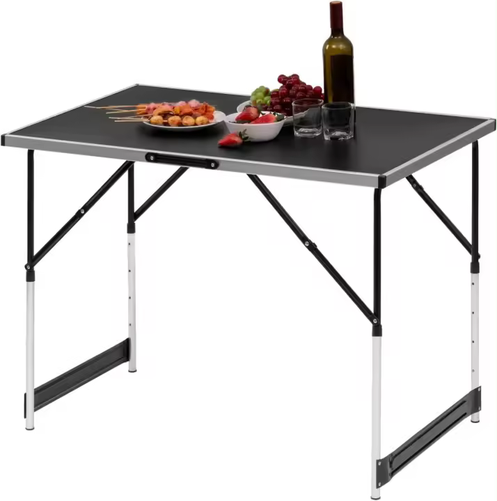 Mesa Plegable de Aluminio y Acero Ideal para Acampar, Cenar al Aire Libre, Jardín, Balcón, Fiesta de Familia, Barbacoa Muebles y Organización - 1