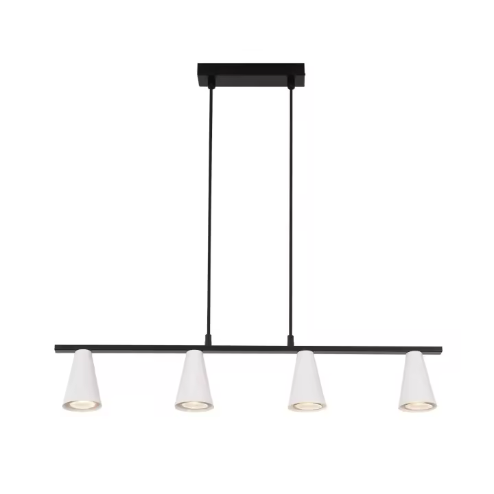 CBJKTX Lámpara colgante Lámpara de mesa de comedor Lámpara de mesa de comedor 4 bombillas Metal blanco GU10 Negro Industrial Sin bombilla - 1