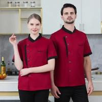 Estilo clásico hombres mujeres restaurante cocina cantina Chef uniforme mangas Chef chaqueta camarero trabajo ropa - details 4