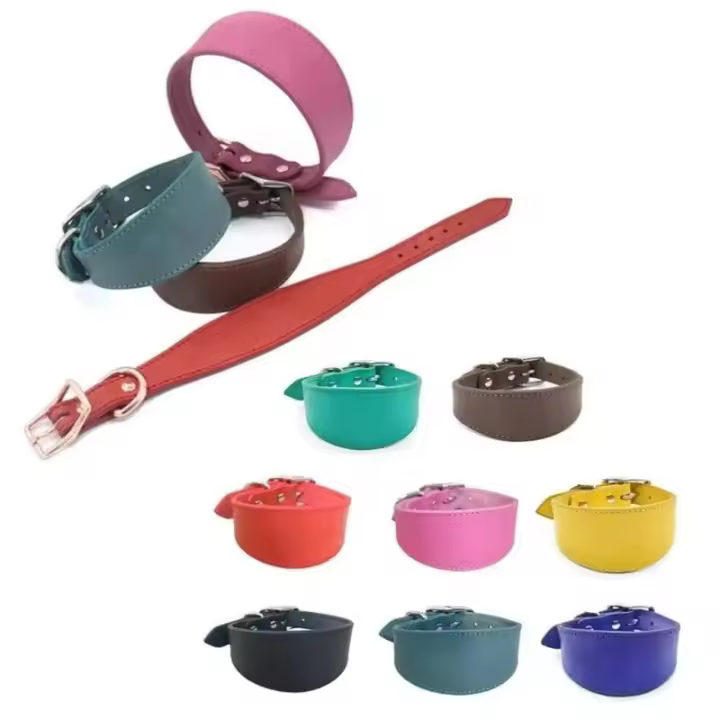 Collar ancho ustable perro, cuero vaca, collares suaves de razas grandes, sin tirones, duraderos, correa para perros, galgos - 1