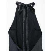 Vestido halter de satén estilo minimalista francés sin espalda para mujer, vestido midi con cremallera lateral y lazo, vestidos de - details 2