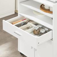 Mueble Auxiliar de Cocina Aparador Auxiliar Bajo de Cocina para Microondas con 2 Puertas y 1 Cajón L59 x P40 x H92 cm FSB09-W ES - details 4