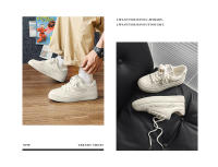 Zapatos deportivos transpirables de primavera para hombre, de estilo informal, con cordones, versátiles y de suela gruesa, de estilo sencillo, color blanco - details 13