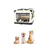 VOUNOT. ®   Jaula para Perros de Alambre Metálico de 2 Puertas, Caja para Perros con Tapa, Perrera Plegable con Bandeja de Plástico Extraíble y Asa de Transporte, 92x58x64cm, Negro - details 8