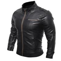 Chaqueta de Cuero para Motocicleta para Hombres 2025 Ajuste Delgado, Ropa Exterior Ligera - details 5