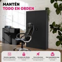Armario Archivador, Cierre De Seguridad, 4 Alturas, Cajones Ajustables, Mueble Oficina, Acero, Puertas Reforzadas, Limpieza Sencilla, Candado De Seguridad - 140x40x90cm Gris - details 12