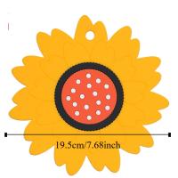 Tapete antideslizante para el hogar, soporte para olla caliente de girasol, resistente al calor, tapete para cuenco grueso, almohadilla para sartén antiescaldado de dibujos animados, encimera, 3 uds. - details 0