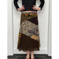 BUNO- Faldas de malla de retazos con estampado floral vintage, falda gótica holgada de los años 90, falda estética Y2K para mujer, ropa de fiesta y club - details 2