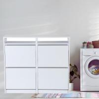 Mueble Zapatero Tamesis 54AB |   Medidas 96 x 107 x 25 cm. |   Armario zapatero |   Zapatero con 4 puertas abatibles |   Blanco - details 3